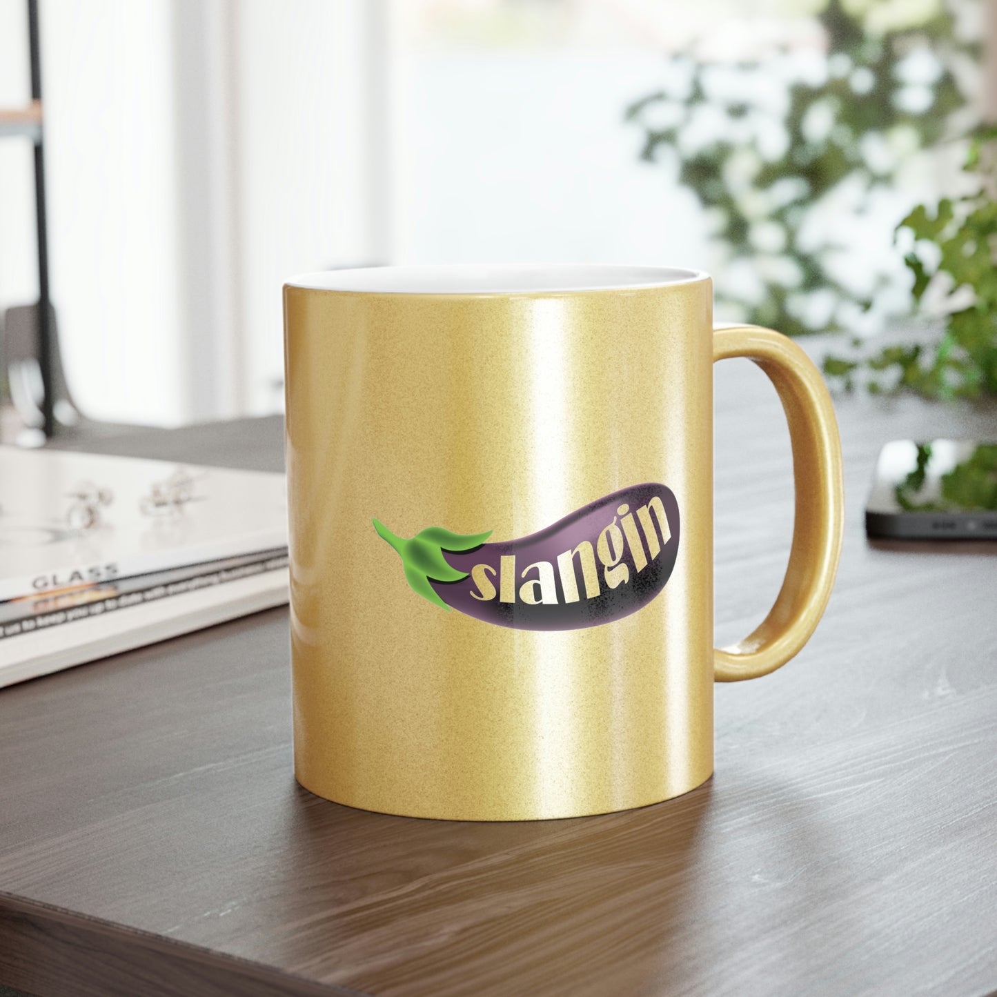 Slangin Metallic Mug (Silver\Gold)