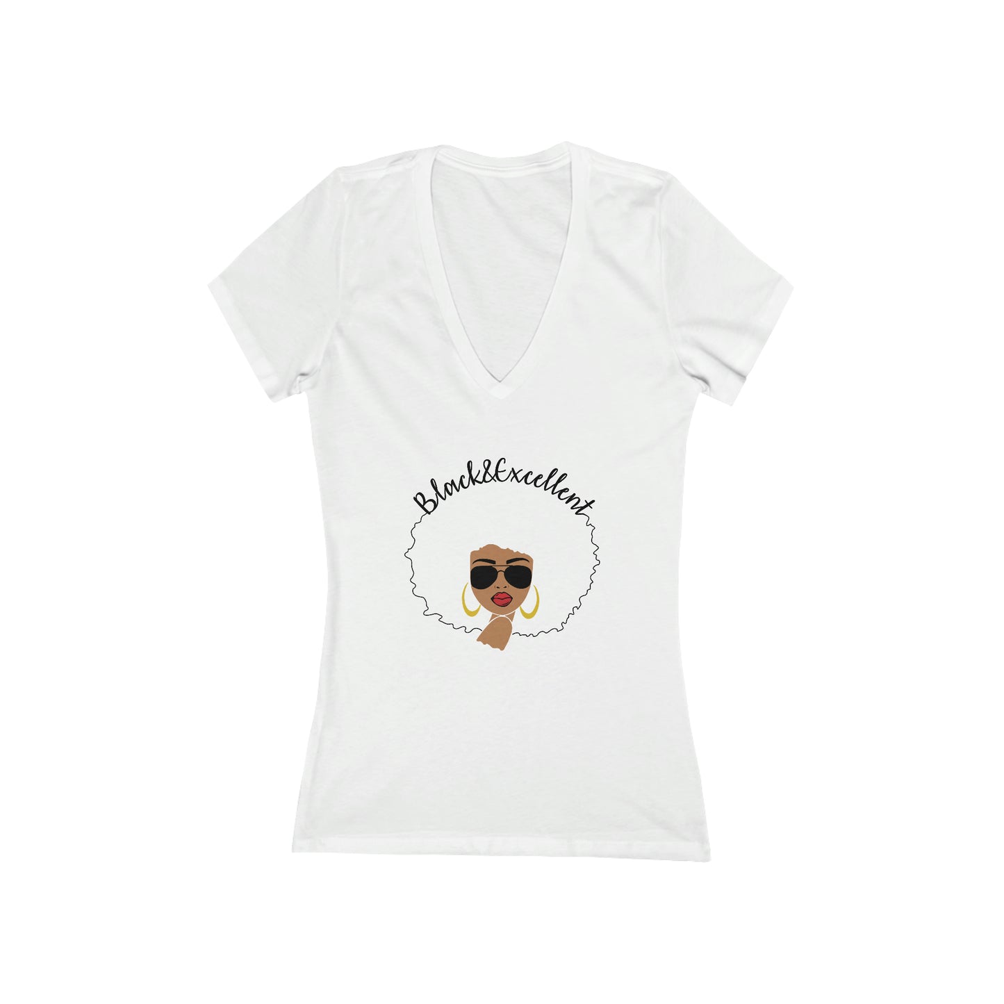 Black and Excellent Women's V-Neck Tee